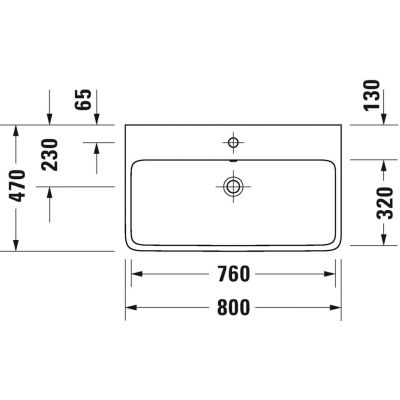Umywalka 80x47 cm prostokątna meblowa biała 2382802028 Duravit Qatego