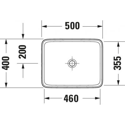 Umywalka 50x40 cm prostokątna nablatowa biała 2383500079 Duravit Qatego