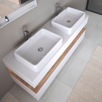 Umywalka 60x40 cm prostokątna meblowa biała 2383600079 Duravit Qatego