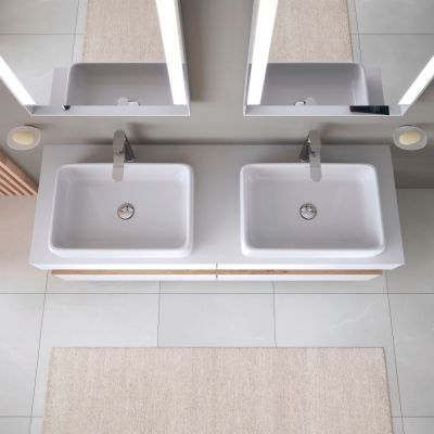 Umywalka 60x40 cm prostokątna meblowa biała 2383600079 Duravit Qatego