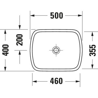 Umywalka 50x40 cm prostokątna nablatowa biała 2384500079 Duravit Qatego