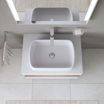 Umywalka 60x40 cm prostokątna meblowa biała 2384600079 Duravit Qatego