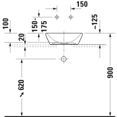 Umywalka 40x40 cm kwadratowa nablatowa biała 2397400070 Duravit D-Neo