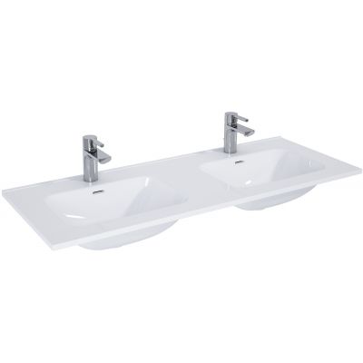 Umywalka 120.8x46 cm prostokątna meblowa-podwójna biała RE041203068060 Elita Skappa