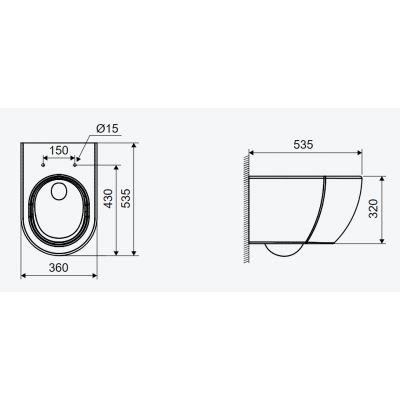 Miska WC z deską wolnoopadającą wisząca bez kołnierza spłukiwanie wirowe biały połysk CENL6603535WH Excellent Stellar