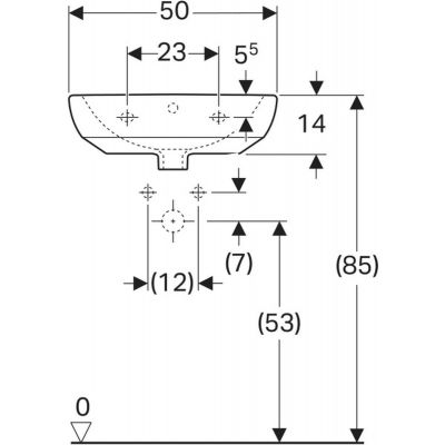 Umywalka 50x41 cm półokrągła ścienna biała 500294017 Geberit Selnova
