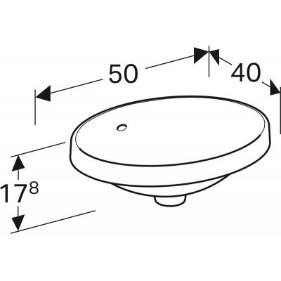 Umywalka 50x40 cm owalna wpuszczana biała 500709012 Geberit Variform