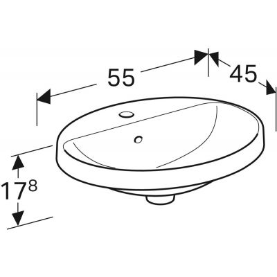 Umywalka 55x45 cm owalna wpuszczana biała 500721012 Geberit Variform