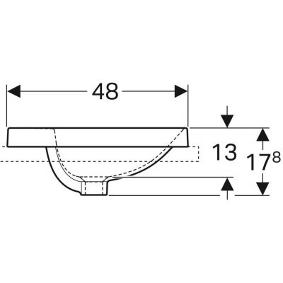 Umywalka 60x48 cm owalna wpuszczana biała 500725012 Geberit Variform