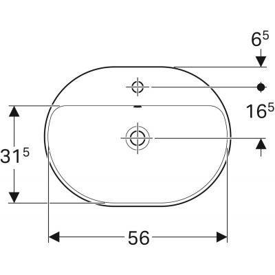 Umywalka 60x45 cm owalna wpuszczana biała 500732002 Geberit Variform