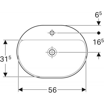Umywalka 60x45 cm owalna wpuszczana biała 500735002 Geberit Variform