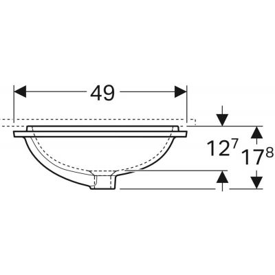 Umywalka 50x40 cm prostokątna podblatowa biała 500764012 Geberit Variform