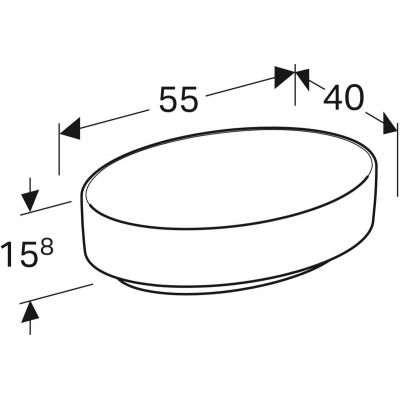 Umywalka 55x40 cm owalna nablatowa biała 500771002 Geberit Variform