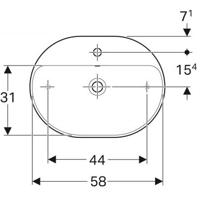 Umywalka 60x45 cm owalna meblowa-nablatowa biała 500777012 Geberit Variform