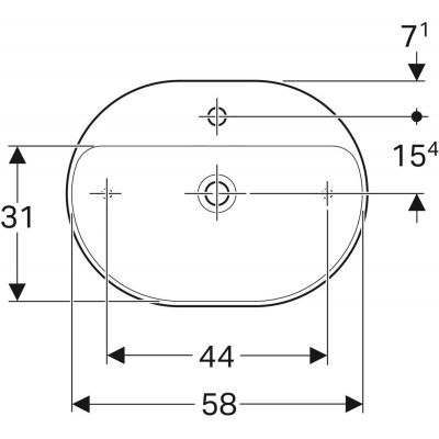 Umywalka 60x45 cm owalna meblowa-nablatowa biała 500778002 Geberit Variform