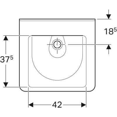 Umywalka 55x52.5 cm prostokątna ścienna dla niepełnosprawnych biała 500787017 Geberit Selnova Comfort Square