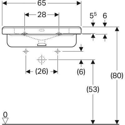 Umywalka 65x55 cm prostokątna ścienna biała 500788017 Geberit Selnova Compact Square