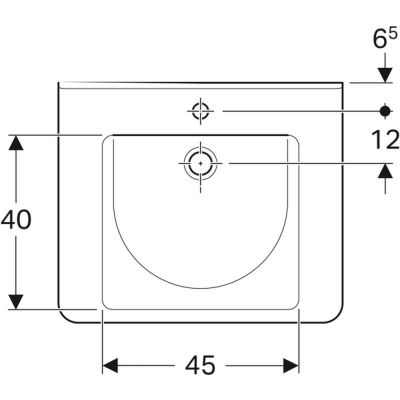 Umywalka 65x55 cm prostokątna ścienna biała 500788017 Geberit Selnova Compact Square