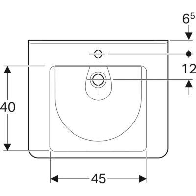 Umywalka 65x55 cm prostokątna ścienna dla niepełnosprawnych biała 500789017 Geberit Selnova Comfort Square