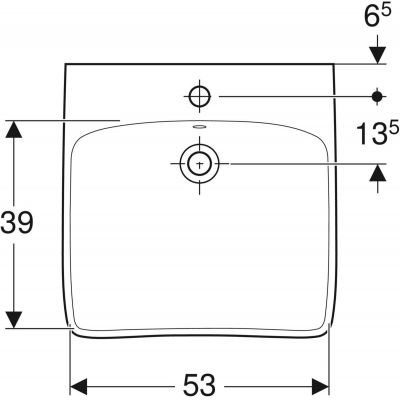 Umywalka 60x55 cm prostokątna ścienna dla niepełnosprawnych biała 502769007 Geberit Selnova Comfort