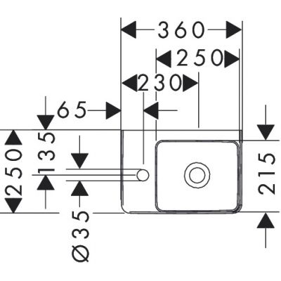 Umywalka 36x25 cm prostokątna ścienna-meblowa biała 60315450 Hansgrohe Xelu Q