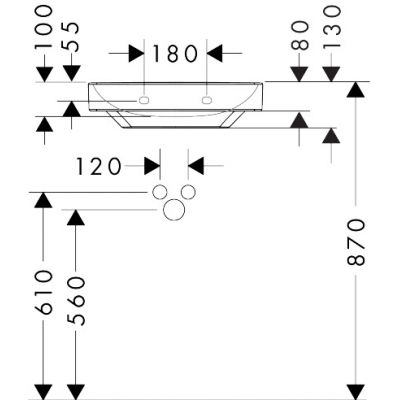 Umywalka 50x48 cm prostokątna ścienna-meblowa biała 60316450 Hansgrohe Xelu Q