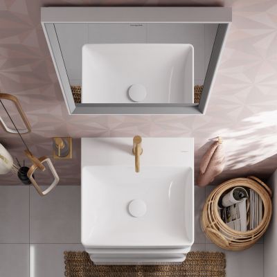 Umywalka 50x48 cm prostokątna ścienna-meblowa biała 60316450 Hansgrohe Xelu Q