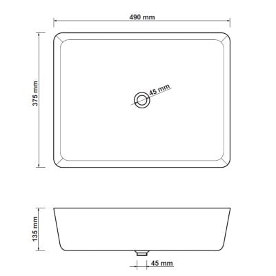 Umywalka 49x37.5 cm prostokątna nablatowa biała HGR20000040 Hagser Ingrid