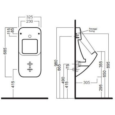 Pisuar YXE101 Hatria Fusion