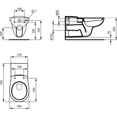 Miska WC wisząca V340401 Ideal Standard