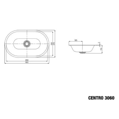 Umywalka 91x38 cm owalna podblatowa biała 903306003711 Kaldewei Centro