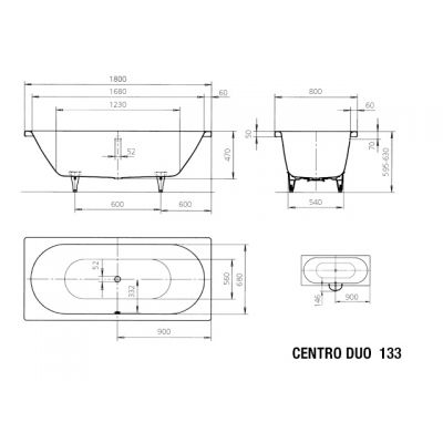 Wanna prostokątna 180x80 cm 283300010001 Kaldewei