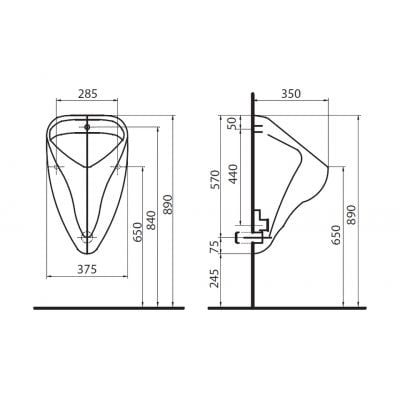 Pisuar 502915001 Geberit Alex