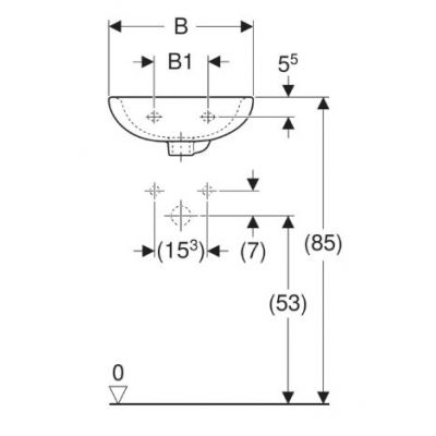 Umywalka 45x37 cm półokrągła ścienna biała K91045000 Koło Rekord