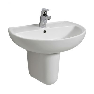 Umywalka 55x42 cm półokrągła ścienna biała K91155000 Koło Rekord