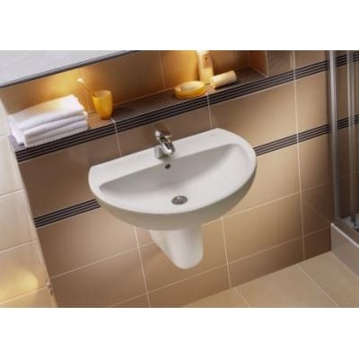 Umywalka 55x42 cm półokrągła ścienna biała K91155000 Koło Rekord