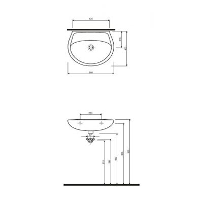Umywalka 60x45.5 cm półokrągła ścienna biała M11060000 Koło Idol