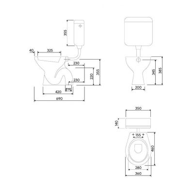 Miska WC stojąca z kołnierzem biały M13001000 Koło Idol