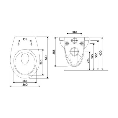Miska WC wisząca z kołnierzem biały M13100000 Koło Idol