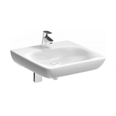 Umywalka 55x55 cm kwadratowa ścienna dla niepełnosprawnych biała 500187017 Geberit Selnova Comfort