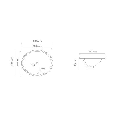 Umywalka 61x41 cm owalna podblatowa biała 40105000 Oltens Gapa
