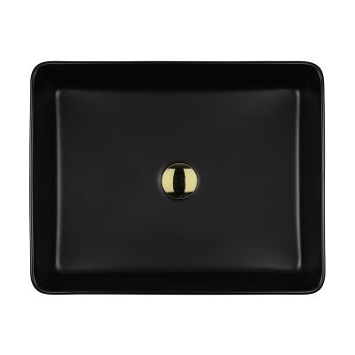 Umywalka 51x40.5 cm prostokątna nablatowa czarna 40303300 Oltens Forde