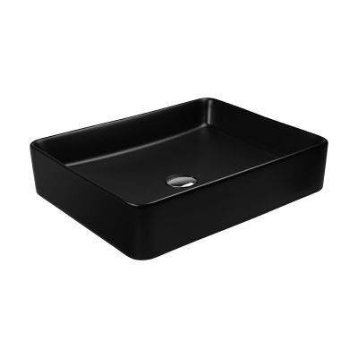 Umywalka 51x40.5 cm prostokątna nablatowa czarna 40303300 Oltens Forde