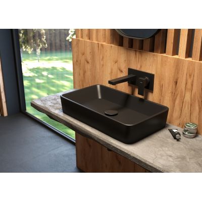 Umywalka 51x40.5 cm prostokątna nablatowa czarna 40303300 Oltens Forde