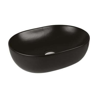 Umywalka 49.5x35.5 cm owalna nablatowa czarna 40319300 Oltens Hamnes