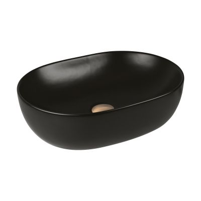 Umywalka 49.5x35.5 cm owalna nablatowa czarna 40319300 Oltens Hamnes