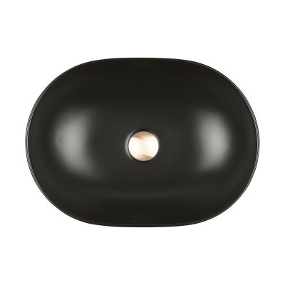 Umywalka 49.5x35.5 cm owalna nablatowa czarna 40319300 Oltens Hamnes