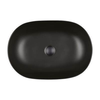 Umywalka 60.5x41.5 cm owalna nablatowa czarna 40320300 Oltens Hamnes
