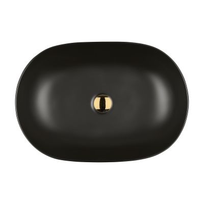 Umywalka 60.5x41.5 cm owalna nablatowa czarna 40320300 Oltens Hamnes