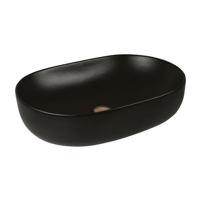 Umywalka 60.5x41.5 cm owalna nablatowa czarna 40320300 Oltens Hamnes